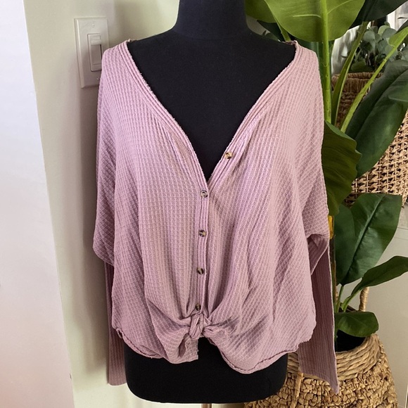 Urban Outfitters Out from Under Thermal Button Up Top - Picture 3 of 6